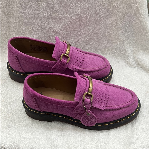 Dr. Martens Fuchsia Textured Loafers - Picture 2 of 6